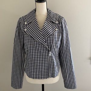JCREW NWT Gingham Moto jacket! Never worn!!